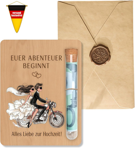 Hochzeitskarte holz mit - holz,