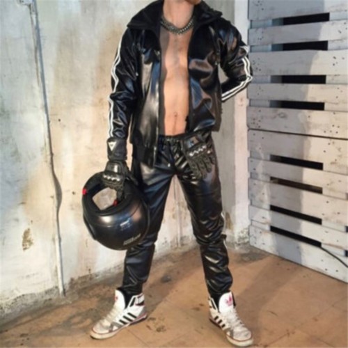 Herren leder trainingsanzug - herren,