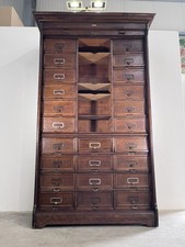 Antiker Stolzenberg Schubladenschrank Klappenschrank Vintage Apothekerschrank