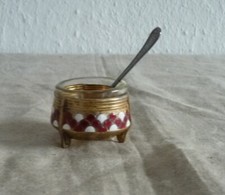 russische Saliere Salznapf Kaviar Senfnapf emailliert, gepunzt..   /   1