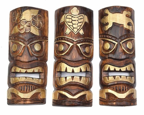 Tiki masken 30cm - 3, mit