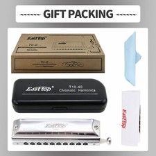 EASTTOP Chromatische Mundharmonika Tonart C 10Löcher 40Töne Mundharmonika Neu DE