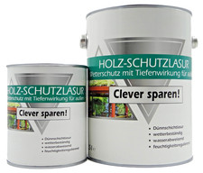 Holzschutzlasur Wetterschutz Dünnschicht Holz Lasur Seidenglänzend Clever sparen