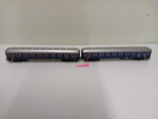 2 Stück Märklin H0  D-Zug-Wagen der DB, 1.Klasse, blau, Blech (M01)