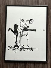 Scherenschnitt vintage Fotograf fotografiert Insekt Photograph Kamera 30 x 40 cm