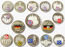 Konvolut Sammlung 15 Medaillen versilbert Fußball FC Bayern 1.FCK 1.FCN BVB HSV