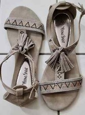 Young Spirit: Sandale Sandalette Pantolette Keil Wedges Strass Gr.37 - wie neu