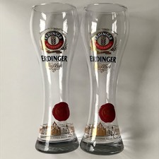 2x Erdinger Weissbiergläser 0,5l Glas Bierglas Pils Bier Weizen 130 Jahre Edit.