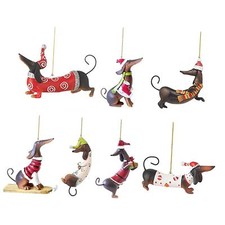 7 Stück Weihnachten Hund Deko