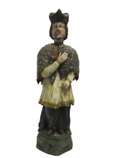 Heiliger Nepomuk - BÖHMEN / Volkskunst - Mitte 19.Jhd. - polychrom bemalt - RAR