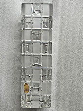 Bleikristallvase Rechteckig handgeschliffen Bad Muskau vintage