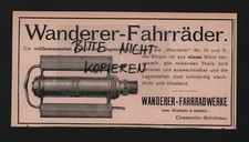 CHEMNITZ-SCHÖNAU, Werbung 1899, Wanderer-Fahrrad-Werke vorm. Winklhofer & Jaenic
