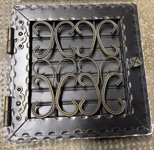 Kamin Gitter LÜFTUNGSGITTER Luftgitter retro  23 x 23cm mit Tür , Verstellbar.