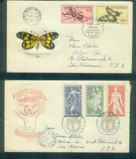 2 ältere Ersttagsbriefe aus der Tschechoslowakei, von 1955, gestempelt