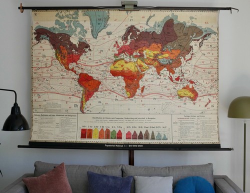 Vintage schulwandkarte - vintage, |