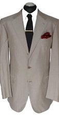 Brioni Anzug Gr. 110 (56 Lang) NEU Seide SENATO 21 halbgefüttert Beige NP: 6390€