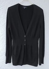 COMMA, Damen Strick Long Cardigan Jacke schwarz Gr. 38 40 Knöpfe V-Ausschnitt