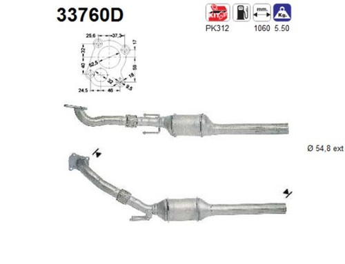 Katalysator 33760d für vw - as,