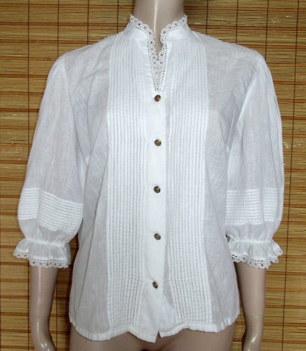 Weisse trachtenbluse spitze - -,