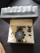 Invicta Subaqua 0402 Chronograph Edelstahl 50mm Armband Uhr Herren Taucher