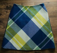 Wollrock von Boden, Stiefelrock A-Linie Kariert, GR.36/S, Blau/Gelb/weiss