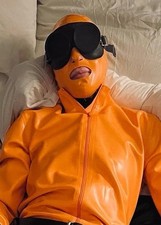 Blackstyle latex maske orange