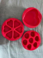 3x rote Tupper Backformen