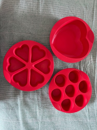 Rote tupper backformen - 3x,
