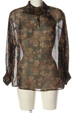 ZARA BASIC Transparenz-Bluse Damen Bluse Gr. DE 40 schwarz-braun-creme