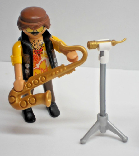 Saxophon spieler mikrofon - spieler, +