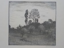 HANS RICHARD von VOLKMANN - Abendstimmung. Lithographie signiert, 1915