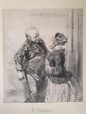 Paul Gavarni Lithographie Karikatur Humor 19 Jh. Frankreich