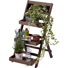 Blumenleiter mit 3 Stufen Kreidetafel Blumenregal Blumenständer Pflanzenregal