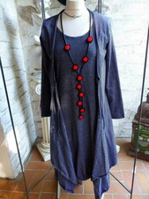 3353 Boris Industries Kleid, Größe: L/XL schwarz-grau gestreift