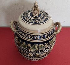 Rumtopf Bowle Topf Keramik mit Weintrauben und Weinlaub Dekor. 6 Liter.
