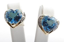 Blautopas Herz Ohrringe