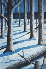 Aquatinta-Farbradierung „Winterwald“, Originaldruck signiert T. Ehmke 2025