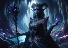 Dunkelelfenkönigin 01 - DIN A4 randloser Druck