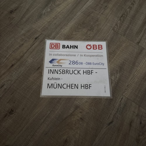 Original zuglaufschild öbb - zuglaufschild, db/Öbb