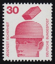 698a Unfall schwarze Nr. 30 Pf 300er-Rolle, Rollenanfang 1 **