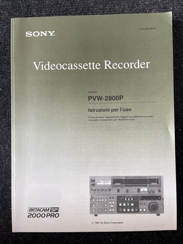 Sony pvw 2800p betacam - betacam, sp