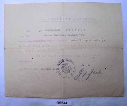 Vorläufiges besitzzeugnis zum - vorläufiges,
