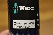 Wera Bits TX15 - 100 Stück 867/1 TX 15*25 mm Länge Torx - Bit - WERA
