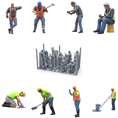 Bauarbeiter figuren set - figuren,