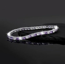 ⭐ Glitzer Frauen Tennisarmband mit Funkelnden Lila?Weiß ?Zirkons versehen⭐?