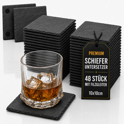 Stück schiefer untersetzer - 48,