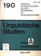 Aspekte der sprachlichen Wertung; Linguistische Studien; Reihe A; Arbeitsbericht