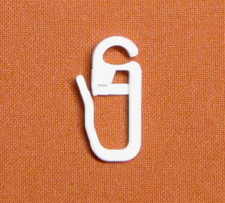 15 Gardinenhaken weiß Öse 2 - 4mm für Ringe Faltenlegehaken Überklipshaken Haken