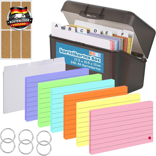 Karteikarten box mit - karteikarten, 240