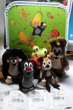 Pauli der kleine Maulwurf + seine Freunde Spiele-Set Koffer + Stofftiere Etikett